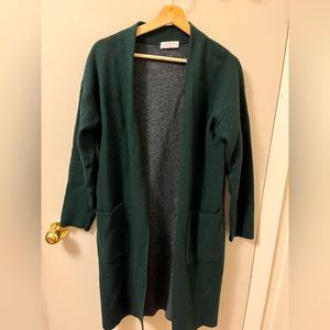 “Babaton” Green long Cardigan/light trench coat 🤎 Size Medium